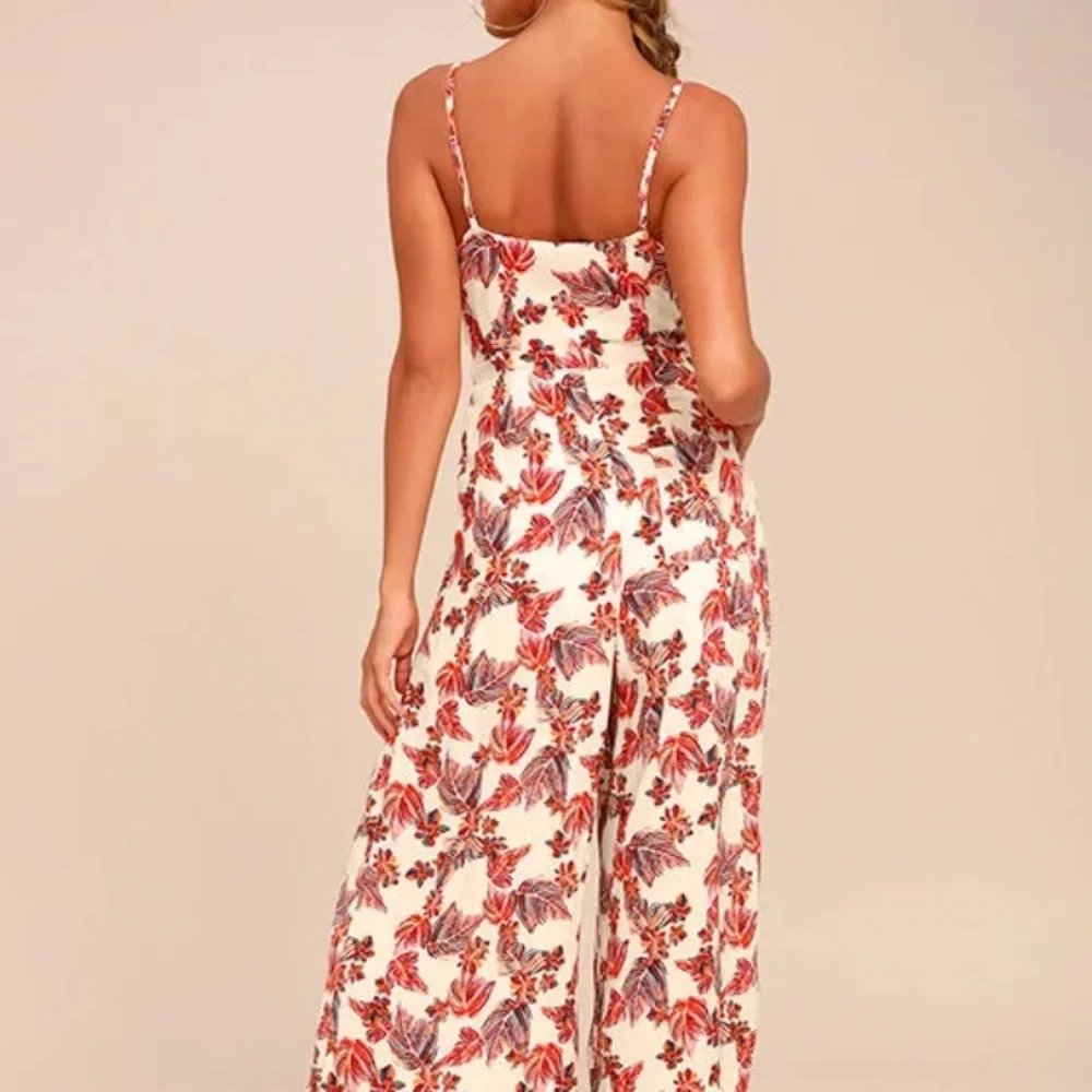 Free People Red and White Floral Jumpsuit - Picture 2 of 8
